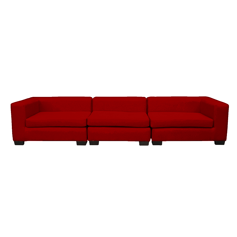 SECCIONAL ROMA CHENILLE TIPO LINO ROJO 3 CUERPOS - 1