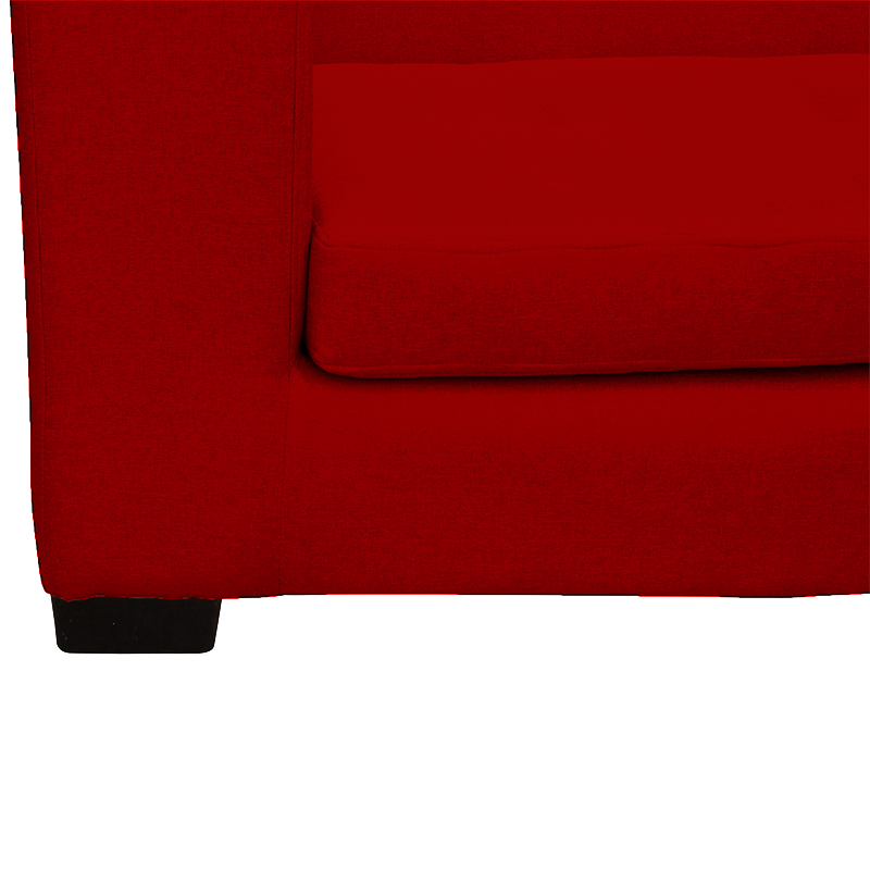 SECCIONAL ROMA CHENILLE TIPO LINO ROJO 3 CUERPOS - 3