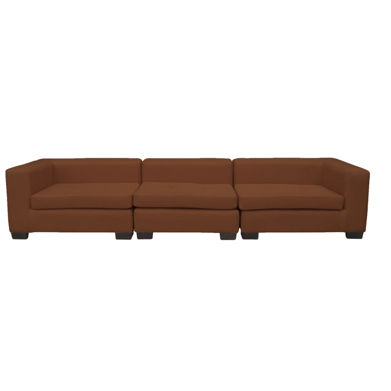 SECCIONAL ROMA CHENILLE TIPO LINO CAFE 3 CUERPOS - 1