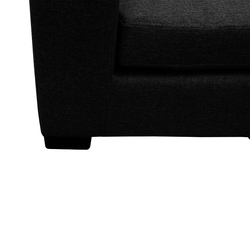 SECCIONAL ROMA CHENILLE TIPO LINO NEGRO 3 CUERPOS - 3
