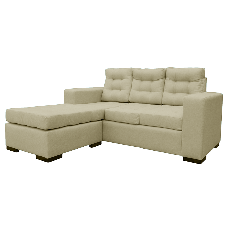SECCIONAL ANTU CHENILLE TIPO LINO BEIGE 3 CUERPOS - 2
