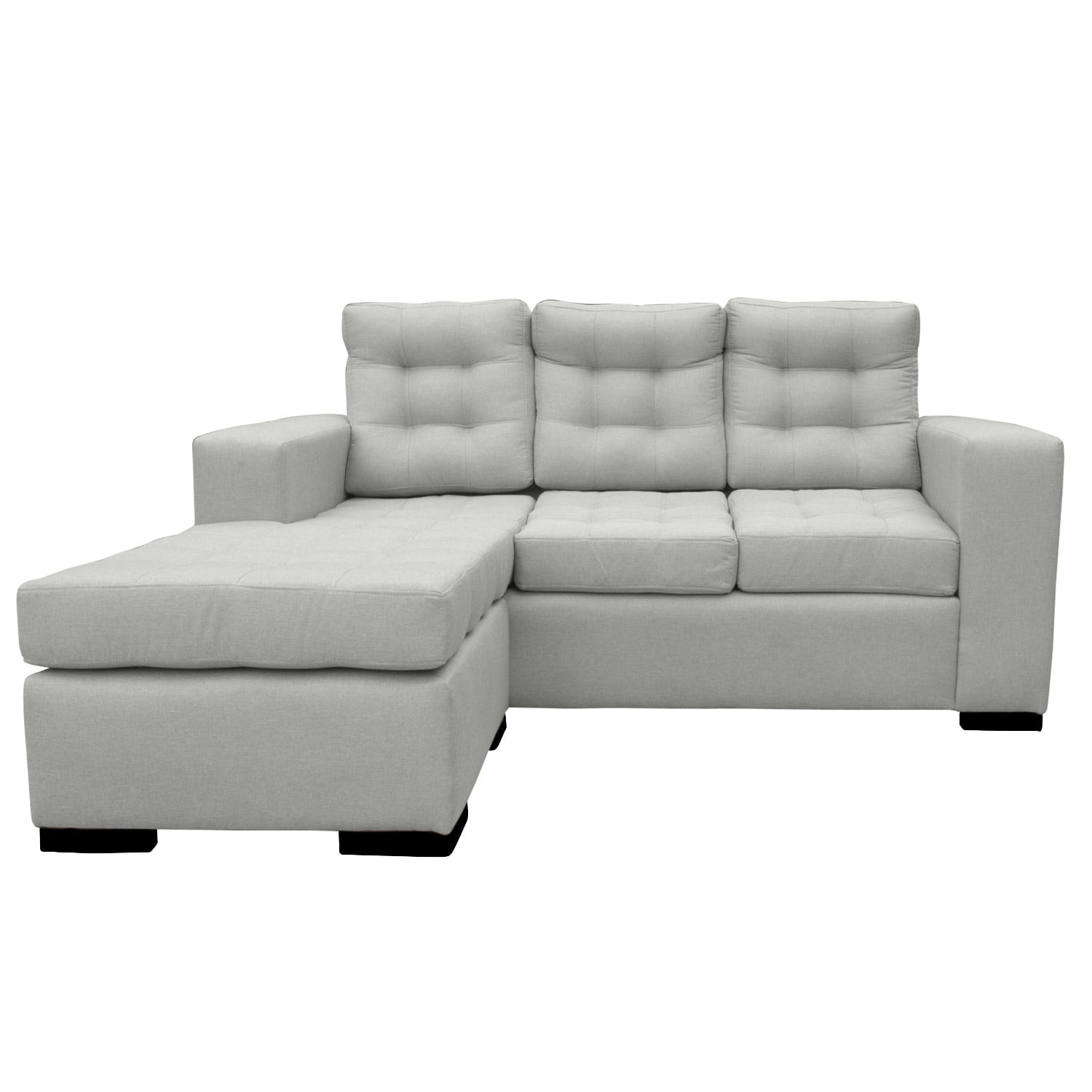 SECCIONAL ANTU CHENILLE TIPO LINO GRIS 3 CUERPOS - 1