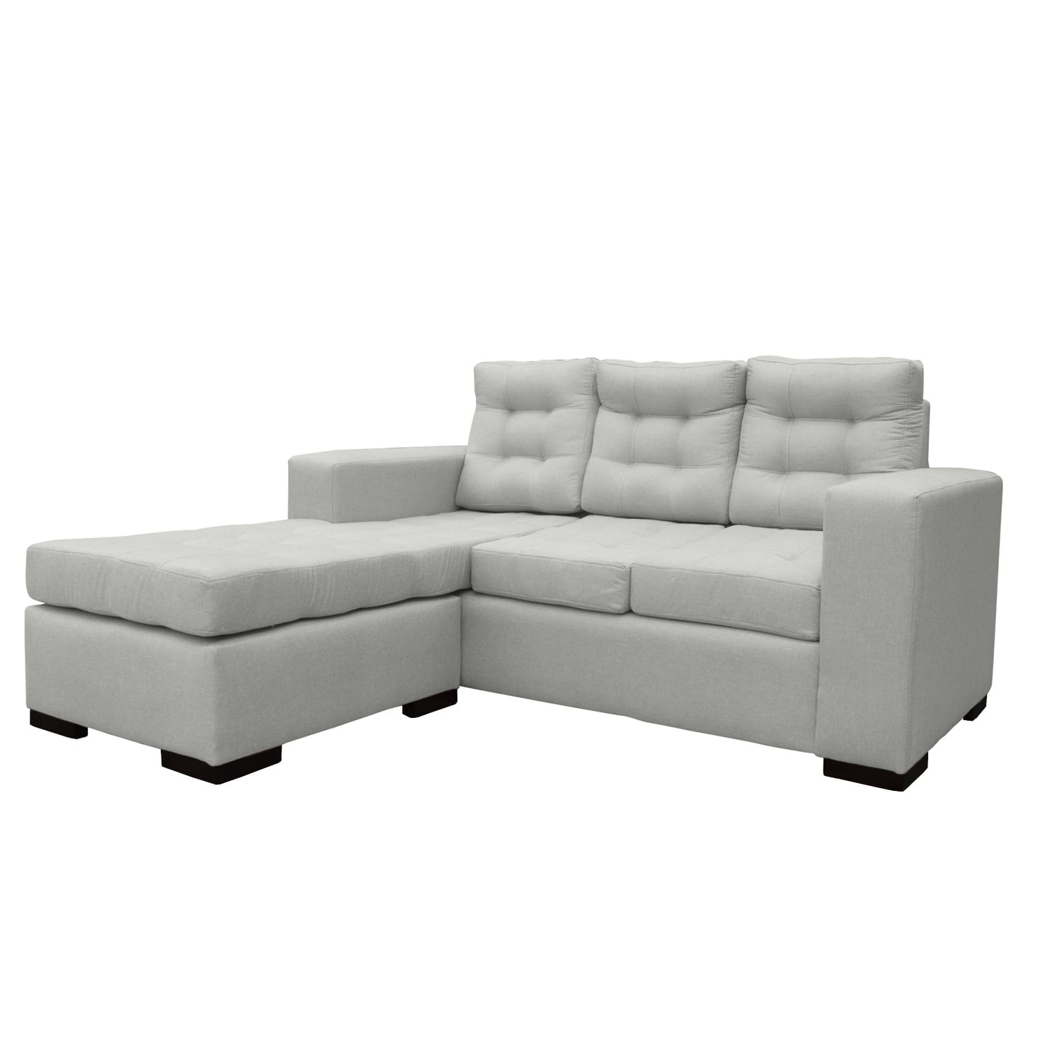SECCIONAL ANTU CHENILLE TIPO LINO GRIS 3 CUERPOS - 2