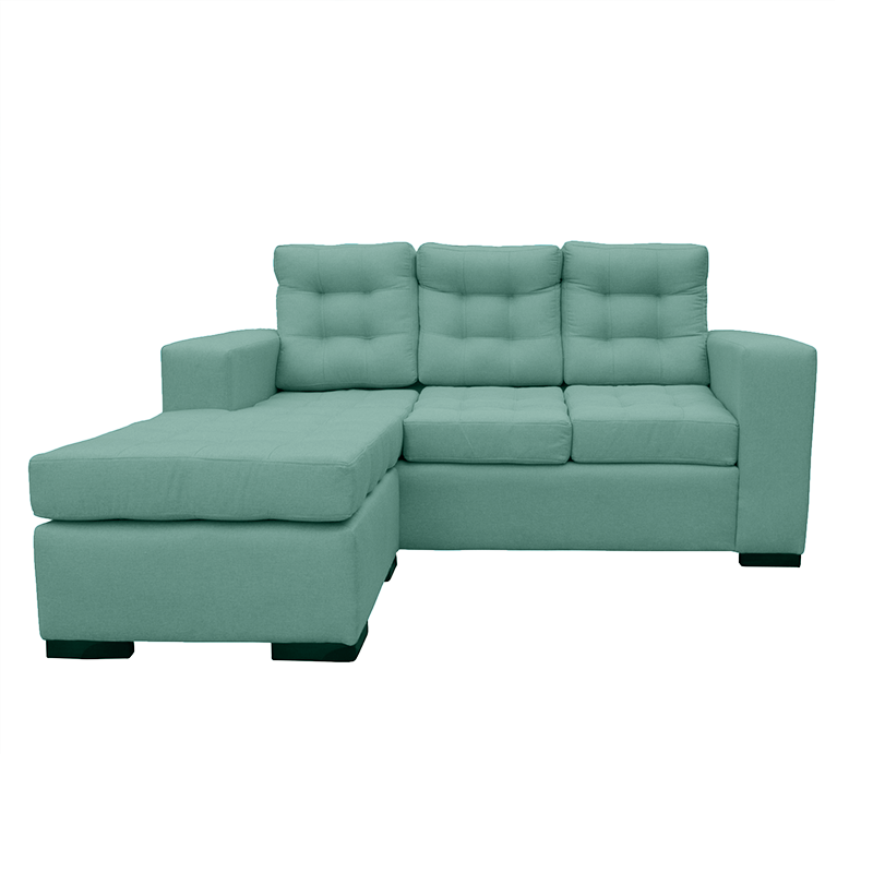 SECCIONAL ANTU CHENILLE TIPO LINO VERDE 3 CUERPOS - 1