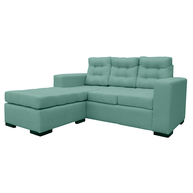 SECCIONAL ANTU CHENILLE TIPO LINO VERDE 3 CUERPOS - 2