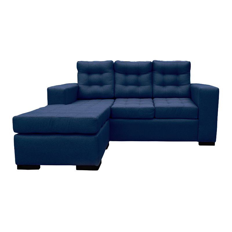 SECCIONAL ANTU CHENILLE TIPO LINO AZUL 3 CUERPOS