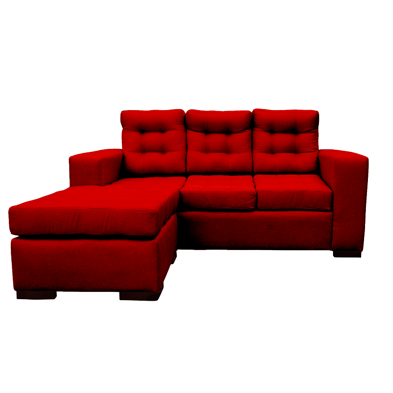 SECCIONAL ANTU CHENILLE TIPO LINO ROJO 3 CUERPOS - 1