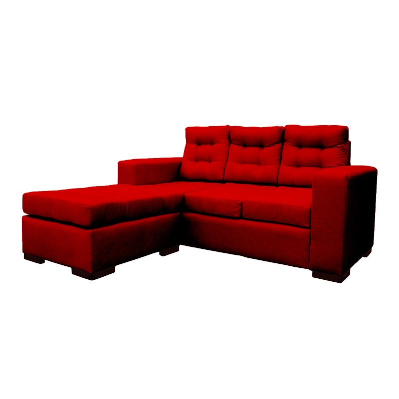 SECCIONAL ANTU CHENILLE TIPO LINO ROJO 3 CUERPOS - 2