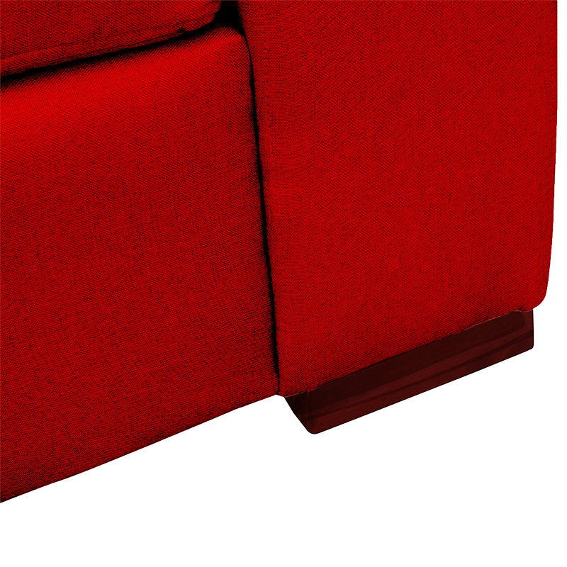 SECCIONAL ANTU CHENILLE TIPO LINO ROJO 3 CUERPOS - 3