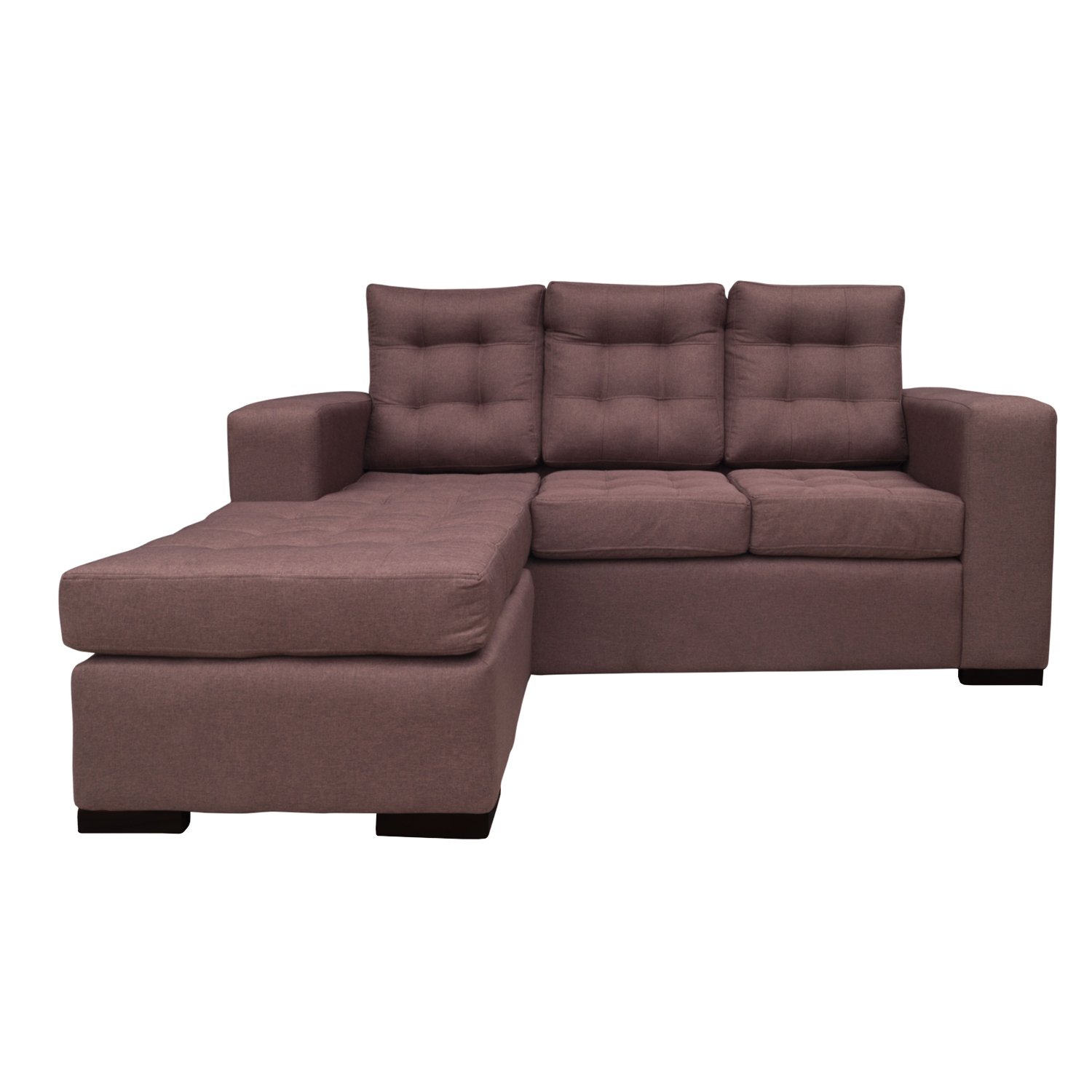 SECCIONAL ANTU CHENILLE TIPO LINO CAFE 3 CUERPOS