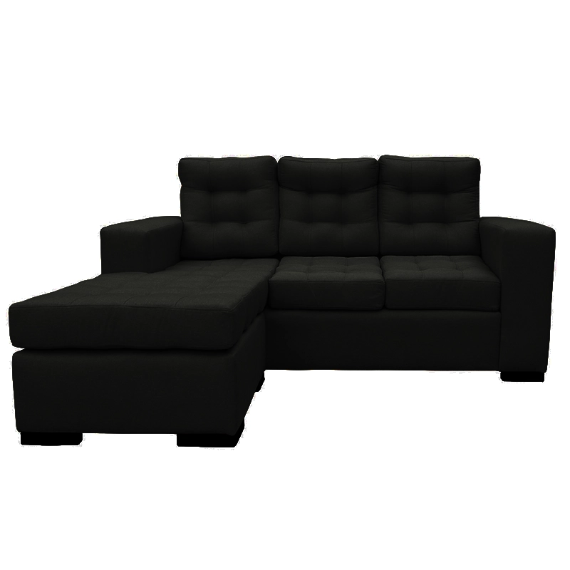 SECCIONAL ANTU CHENILLE TIPO LINO NEGRO 3 CUERPOS - 1