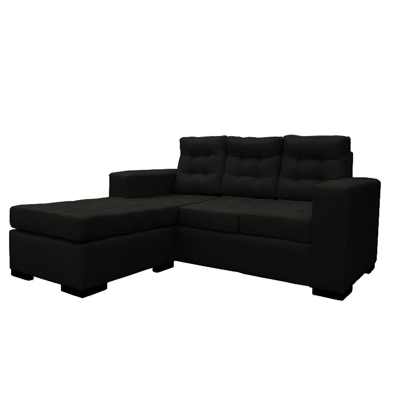 SECCIONAL ANTU CHENILLE TIPO LINO NEGRO 3 CUERPOS - 2