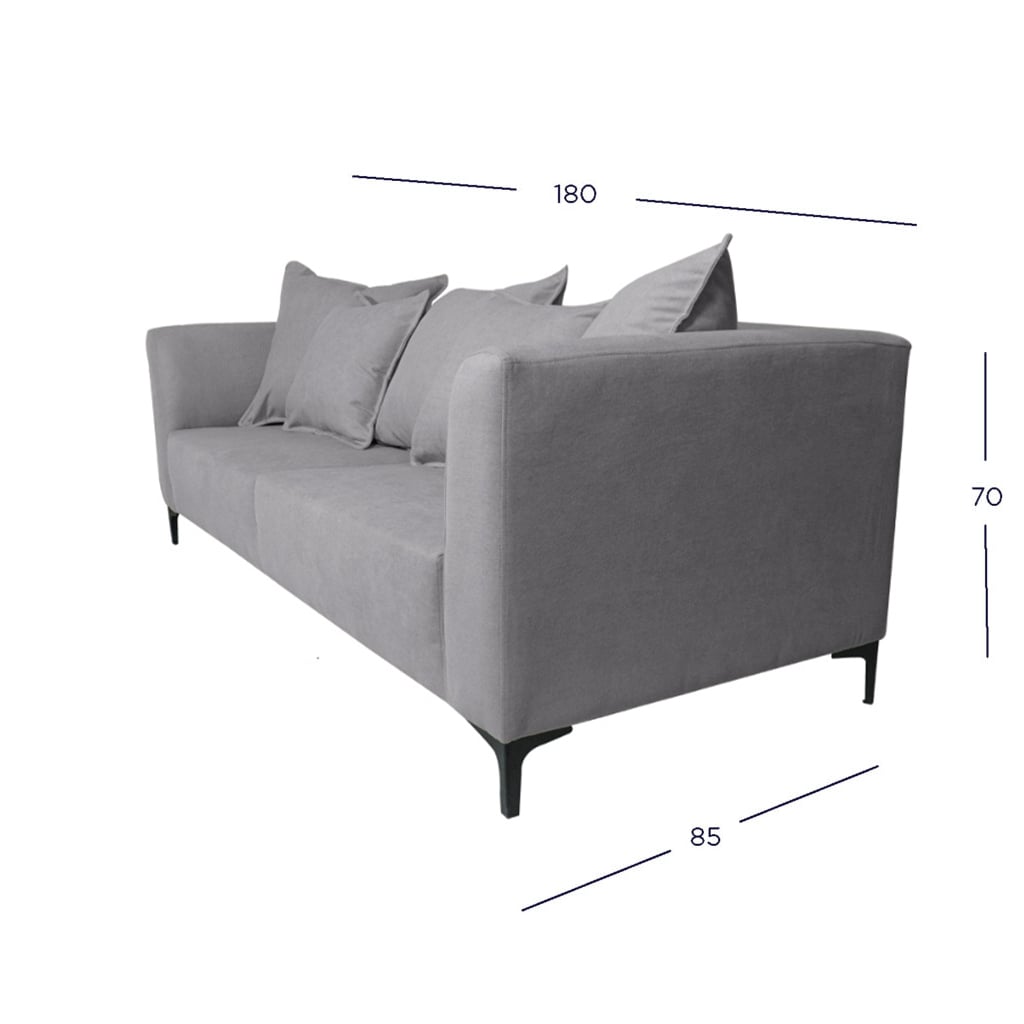 SOFA CORDELIA 2 CUERPOS CHENILLE TIPO LINO GRIS - 4