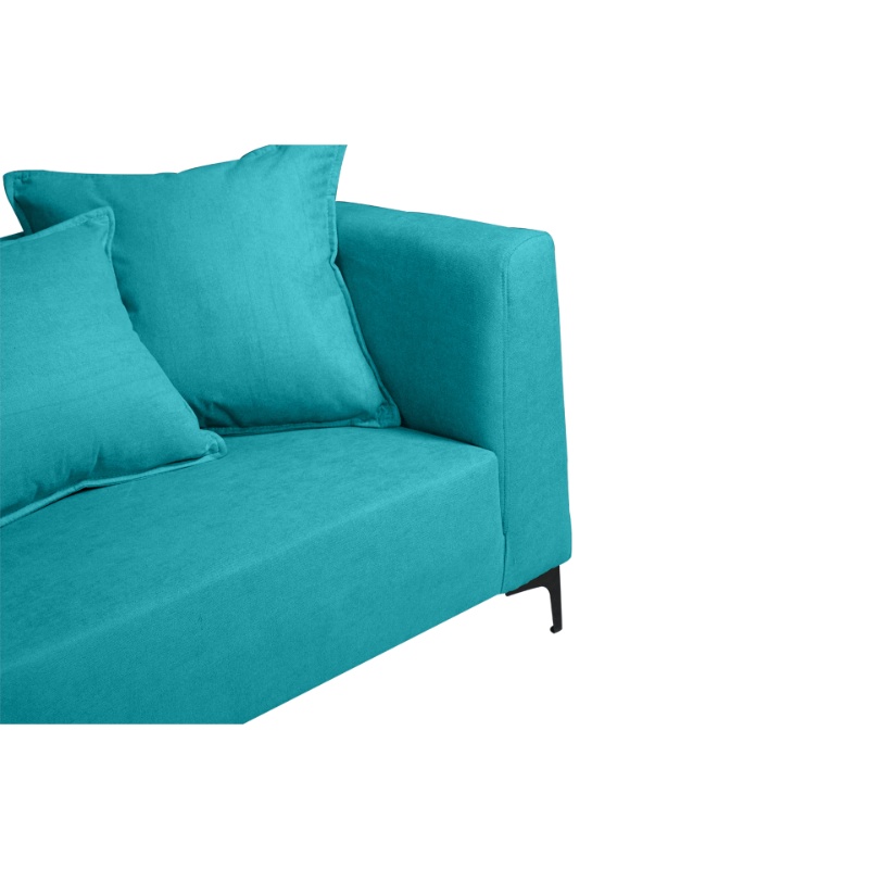 SOFA CORDELIA 2 CUERPOS CHENILLE TIPO LINO TURQUESA - 3