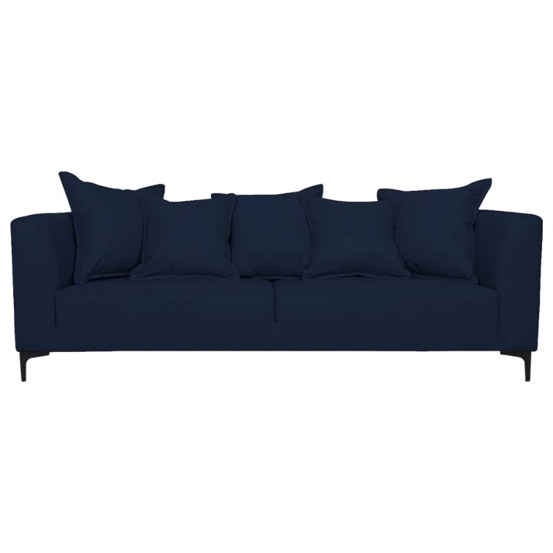 SOFA CORDELIA 2 CUERPOS CHENILLE TIPO LINO AZUL - 1