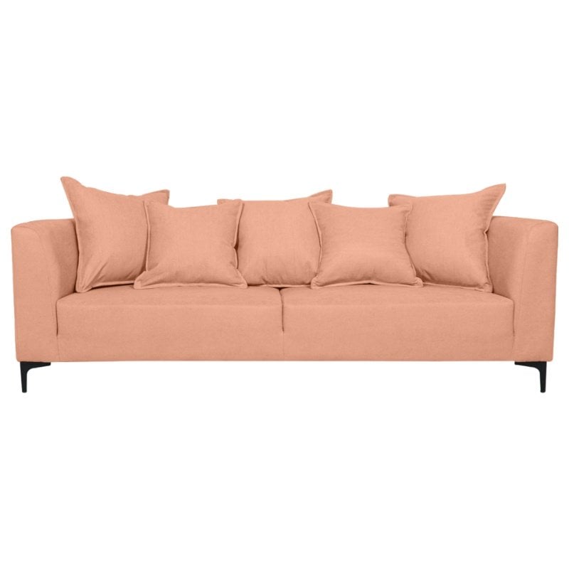 SOFA CORDELIA 2 CUERPOS CHENILLE TIPO LINO PALO ROSA - 1