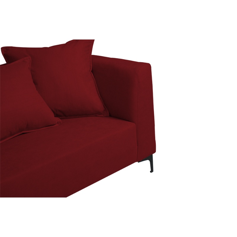 SOFA CORDELIA 2 CUERPOS CHENILLE TIPO LINO ROJO - 3