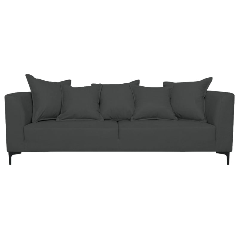 SOFA CORDELIA 2 CUERPOS CHENILLE TIPO LINO GRAFITO - 1