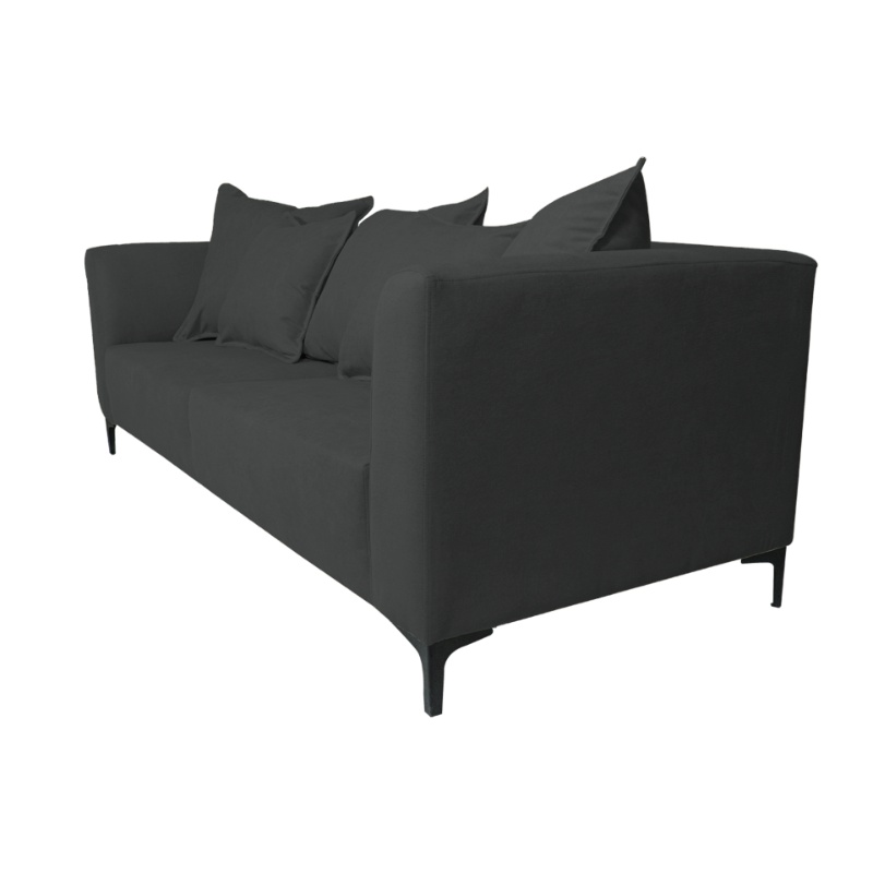 SOFA CORDELIA 2 CUERPOS CHENILLE TIPO LINO GRAFITO - 2
