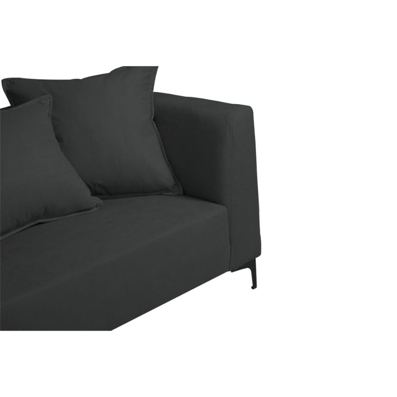SOFA CORDELIA 2 CUERPOS CHENILLE TIPO LINO GRAFITO - 3