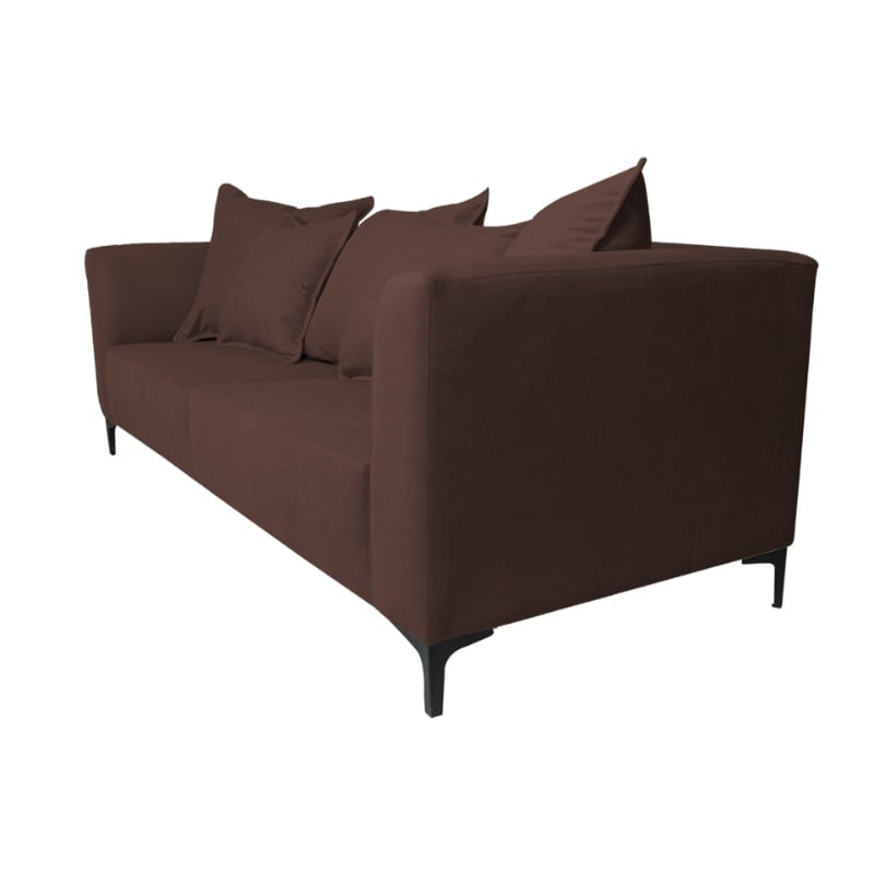 SOFA CORDELIA 2 CUERPOS CHENILLE TIPO LINO CAFE - 2