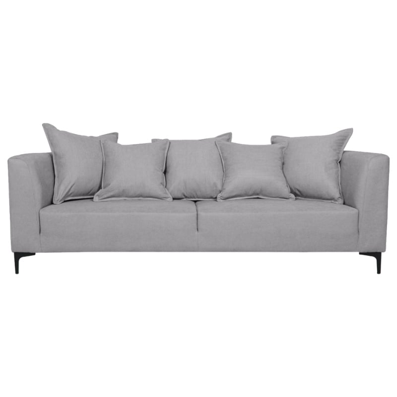 SOFA CORDELIA 2 CUERPOS FELPA GRIS - 1