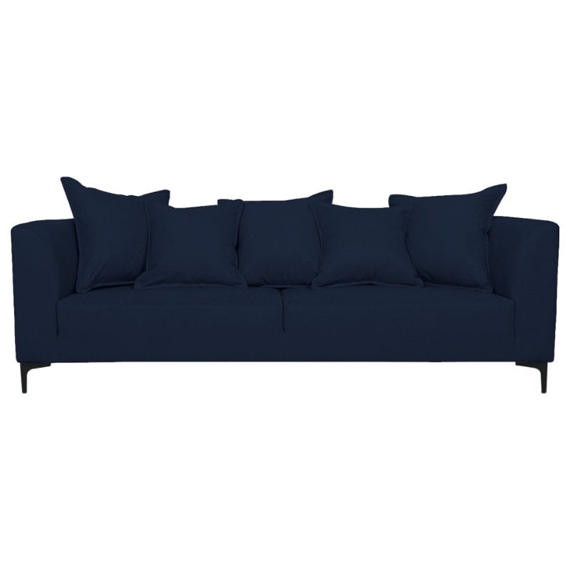 SOFA CORDELIA 2 CUERPOS FELPA AZUL - 1