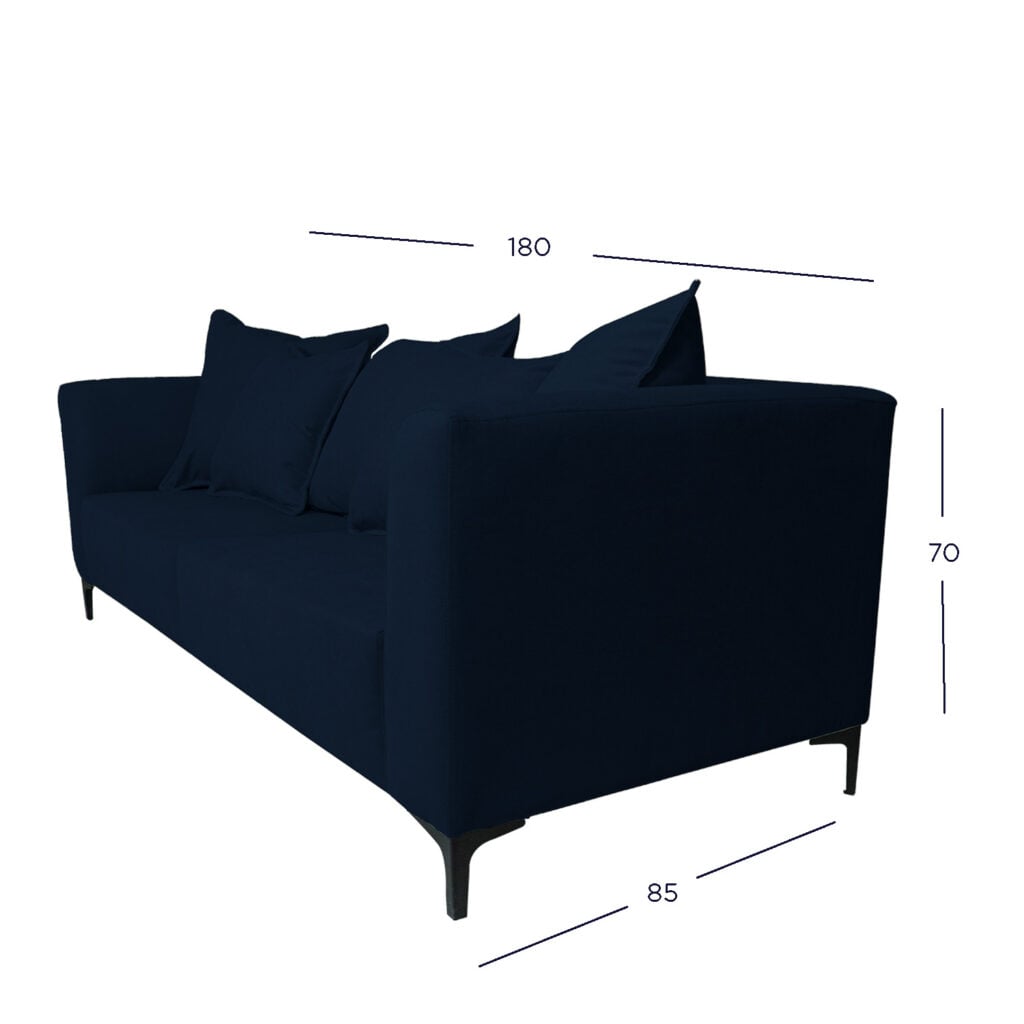 SOFA CORDELIA 2 CUERPOS FELPA AZUL - 4