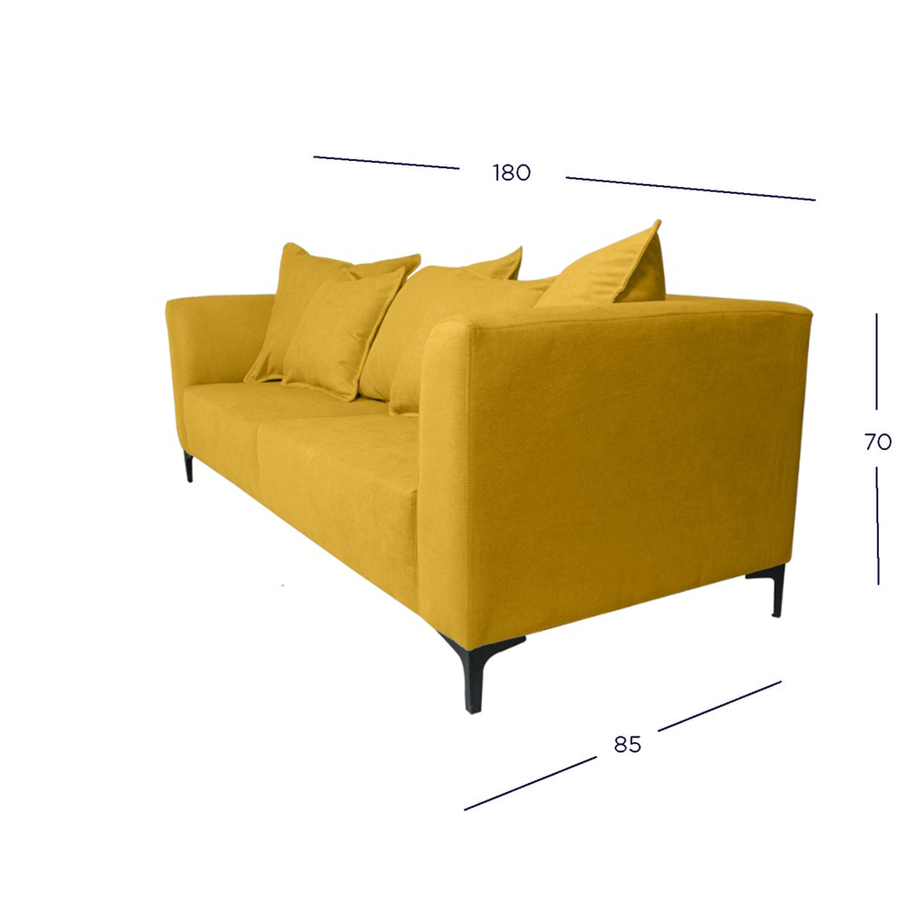 SOFA CORDELIA 2 CUERPOS FELPA AMBARINO - 4