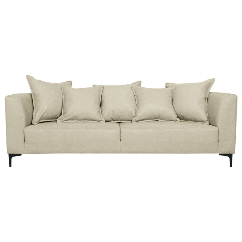 SOFA CORDELIA 3 CUERPOS CHENILLE TIPO LINO BEIGE - 1