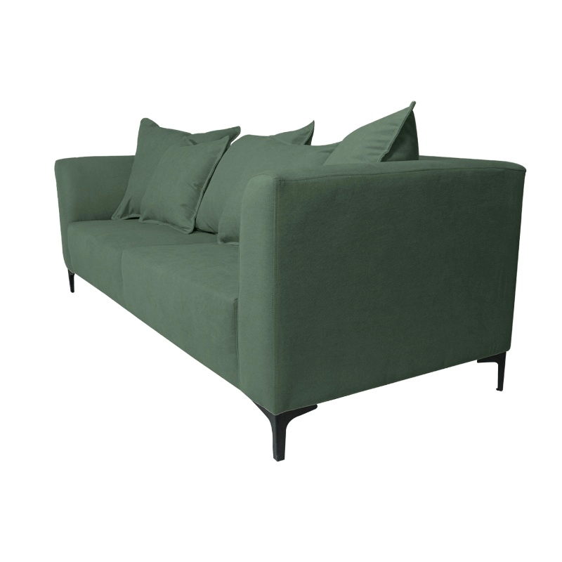 SOFA CORDELIA 3 CUERPOS CHENILLE TIPO LINO VERDE - 2