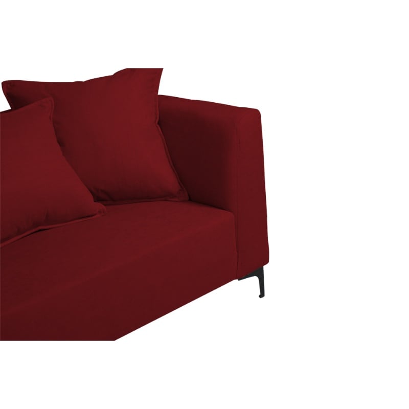 SOFA CORDELIA 3 CUERPOS CHENILLE TIPO LINO ROJO - 3