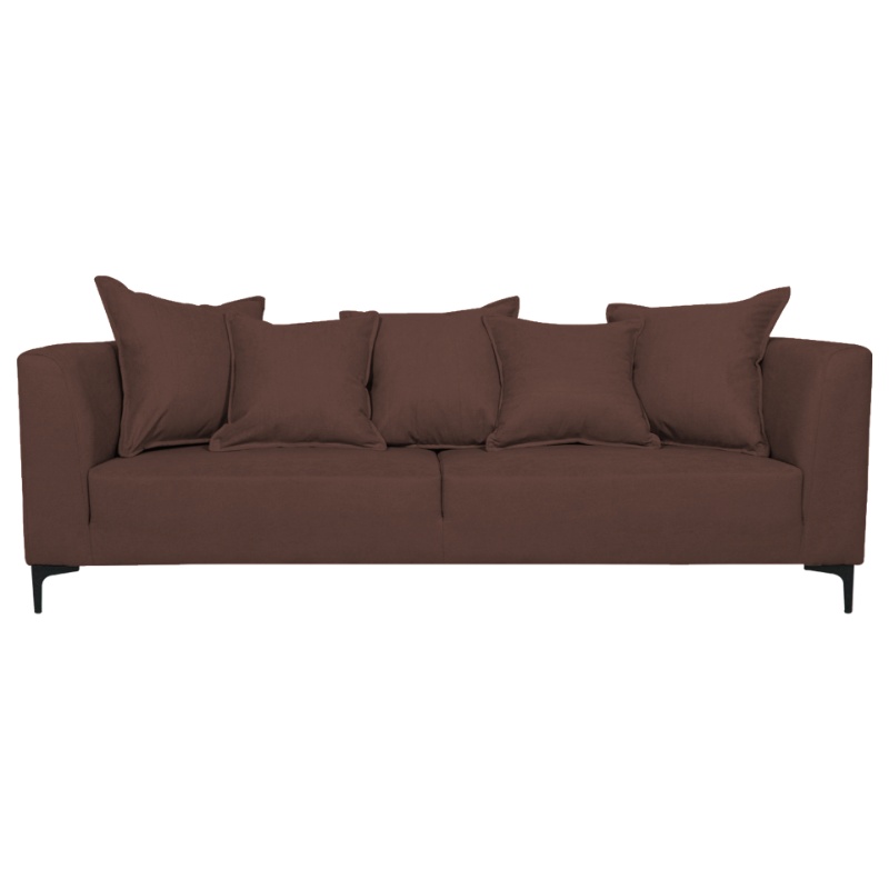 SOFA CORDELIA 3 CUERPOS CHENILLE TIPO LINO CAFE - 1