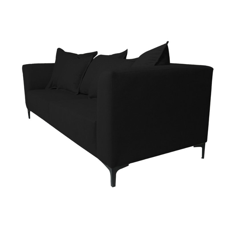 SOFA CORDELIA 3 CUERPOS CHENILLE TIPO LINO NEGRO - 2