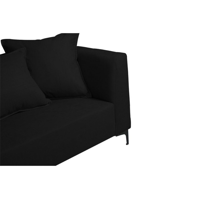 SOFA CORDELIA 3 CUERPOS CHENILLE TIPO LINO NEGRO - 3