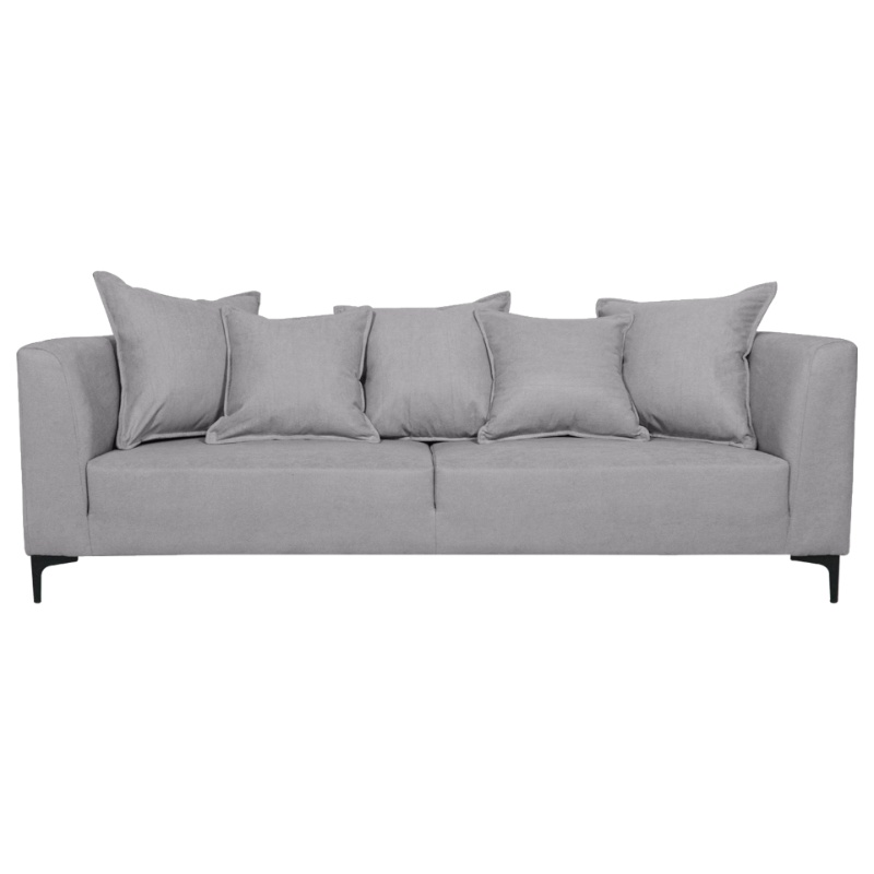 SOFA CORDELIA 3 CUERPOS FELPA GRIS - 1