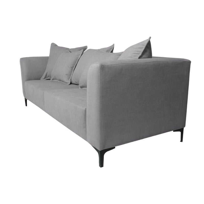 SOFA CORDELIA 3 CUERPOS FELPA GRIS - 2