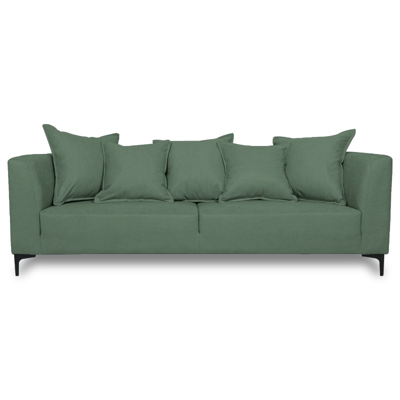 SOFA CORDELIA 3 CUERPOS FELPA VERDE - 1