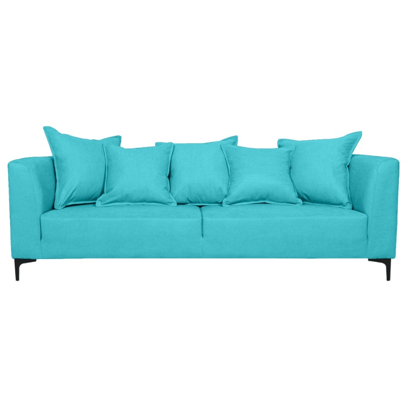SOFA CORDELIA 3 CUERPOS FELPA TURQUESA - 1