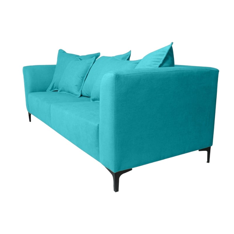 SOFA CORDELIA 3 CUERPOS FELPA TURQUESA - 2
