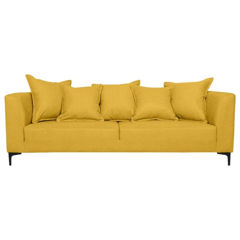 SOFA CORDELIA 3 CUERPOS FELPA AMBARINO - 1