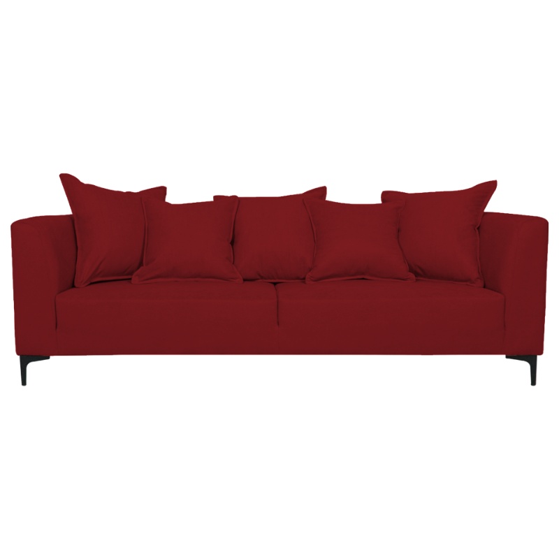 SOFA CORDELIA 3 CUERPOS FELPA ROJO - 1