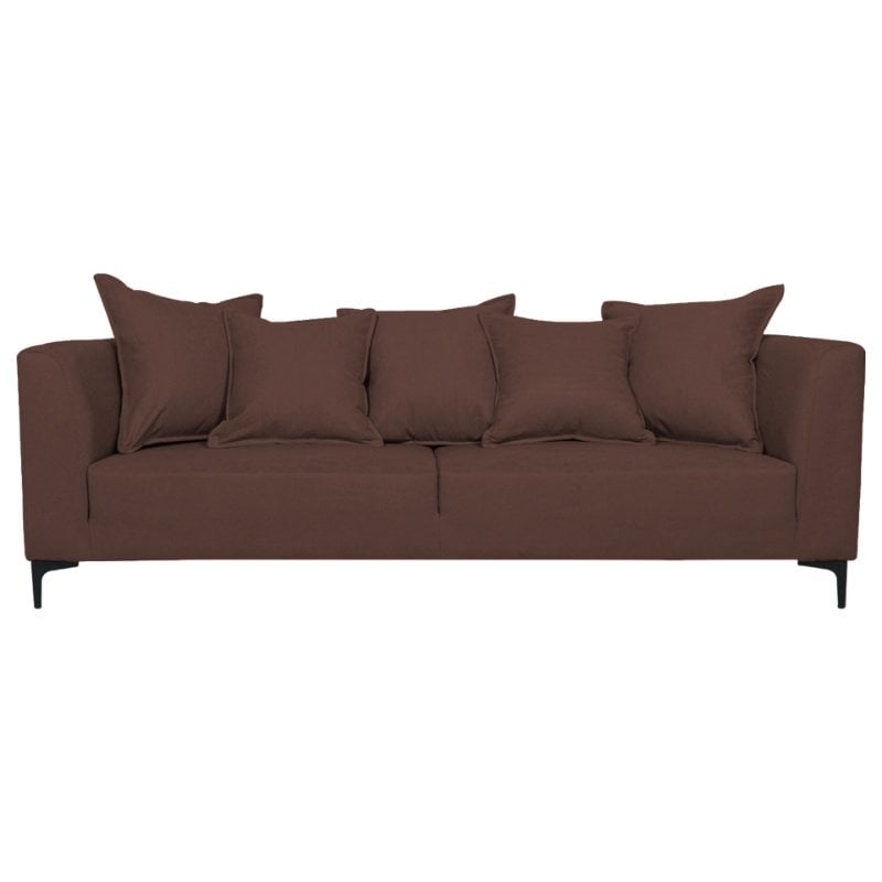 SOFA CORDELIA 3 CUERPOS FELPA CAFE - 1
