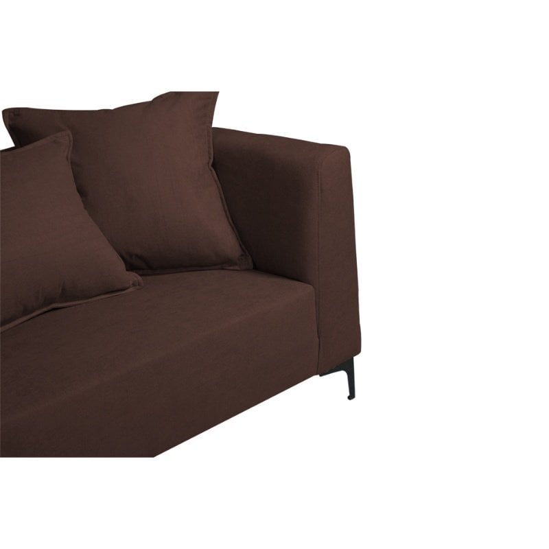 SOFA CORDELIA 3 CUERPOS FELPA CAFE - 3