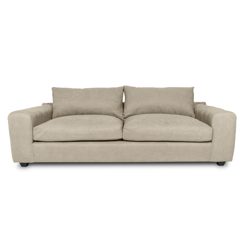 SOFA BRIANA 2 CUERPOS CHENILLE TIPO LINO BEIGE - 1