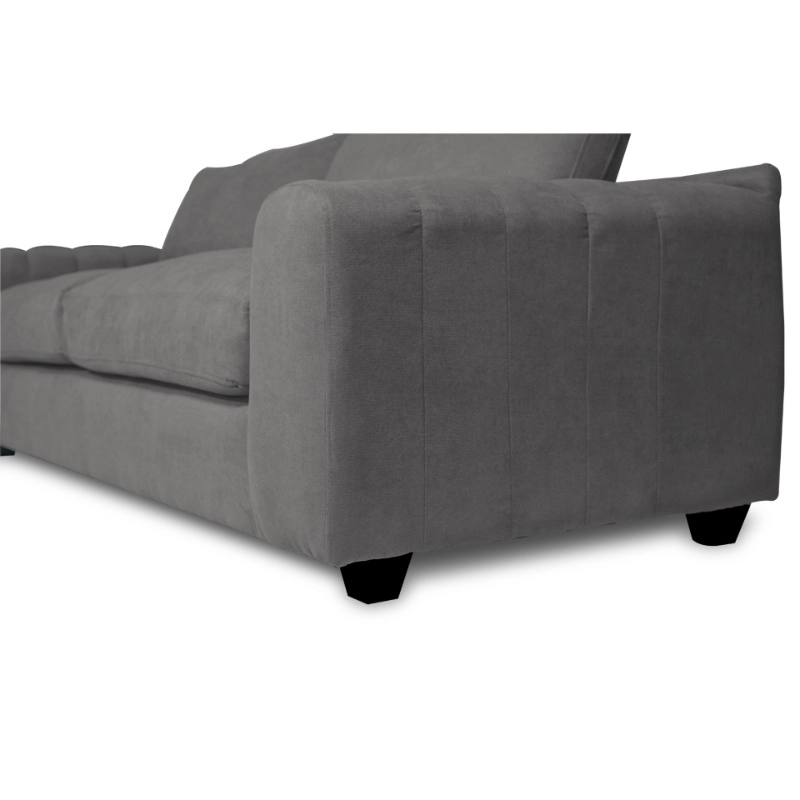 SOFA BRIANA 2 CUERPOS CHENILLE TIPO LINO GRIS - 3