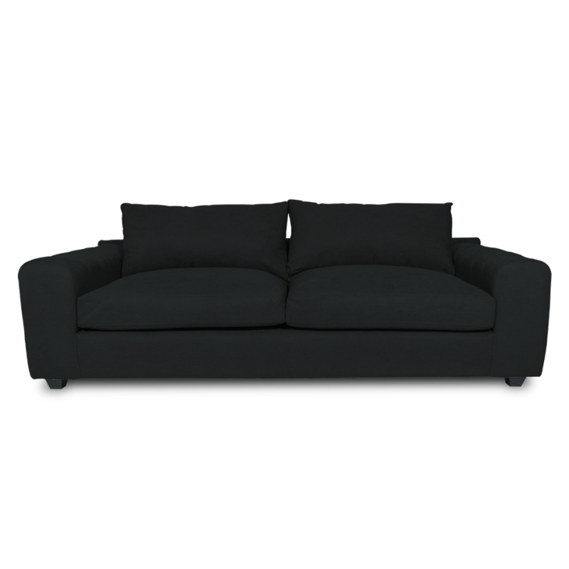 SOFA BRIANA 2 CUERPOS CHENILLE TIPO LINO GRAFITO - 1