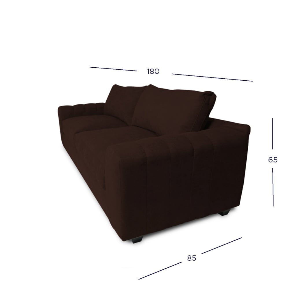 SOFA BRIANA 2 CUERPOS CHENILLE TIPO LINO CAFE - 4
