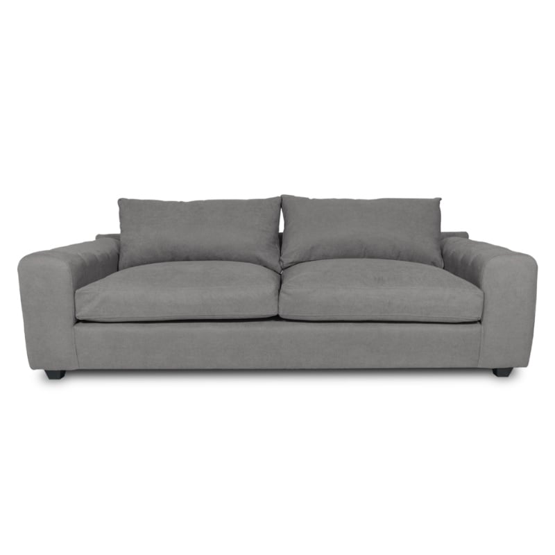 SOFA BRIANA 2 CUERPOS FELPA GRIS - 1