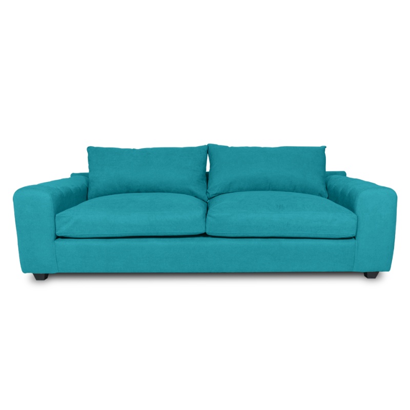 SOFA BRIANA 2 CUERPOS FELPA TURQUESA - 1